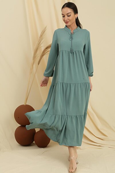 By Saygı Dlouhé hidžábové šaty se šněrováním