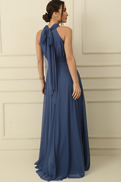 By Saygı Dlouhé tylové šaty podšité ohlávkou