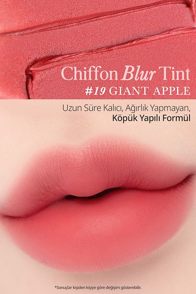CLIO Clio Chiffon Blur Tint - Natural Look, Smooth and Velvety Texture (19 Giant Apple)