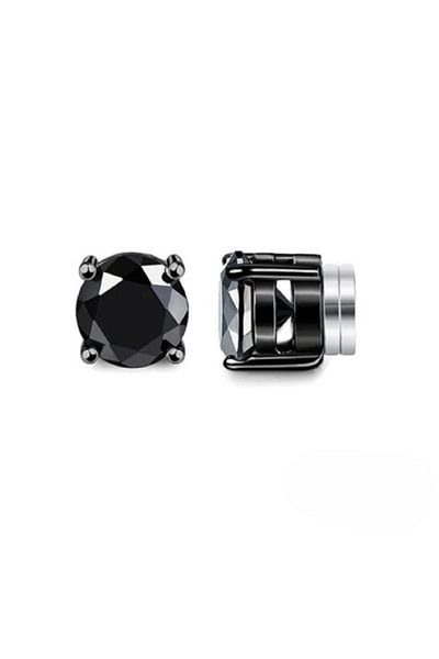 MAZEN Strong Magnet 316L Steel Solitaire Men's Women's Earrings Without Hole Fake Earrings (1 Piece)