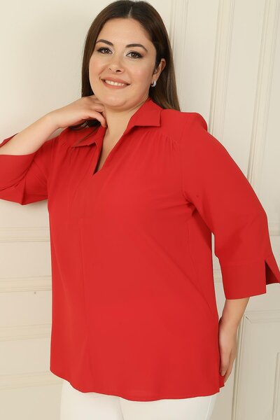 By Saygı Polo Yaka Çeyrek Kol B.B. Bluz