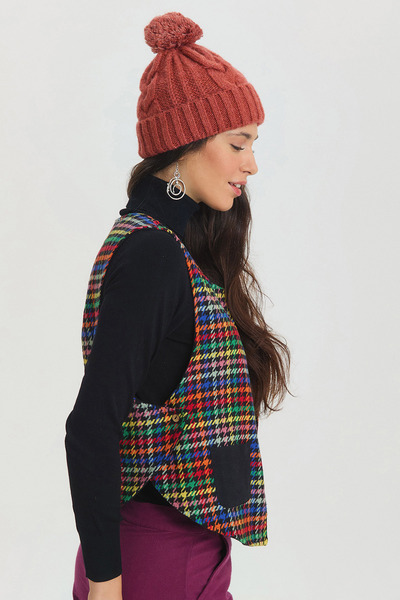 Clandestino Ponponlu Saç Örgüsü Bere Kiremit