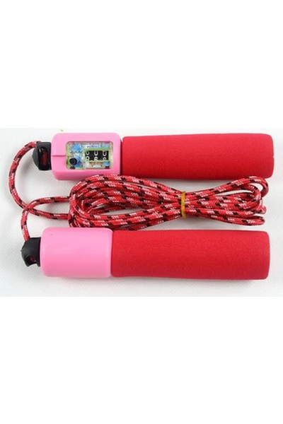 Oyunsal Pembe-Kırmızı Otomatik Sayaçlı Halatlı Atlama ipi - 2mt Boya Göre Aya...