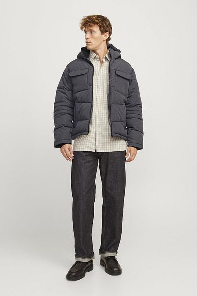 Jack & Jones JJBUILD PUFFER JACKET ΣΚΟΥΡΟ ΓΚΡΙ 12256858
