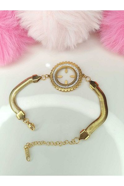 ilvesa shop Thick Italian Chain Steel Quarter Frame Bracelet