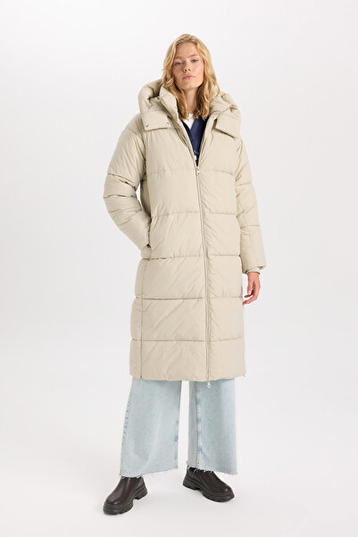 DeFacto Vízálló, normál szabású kapucnis ráncos szövet Parka