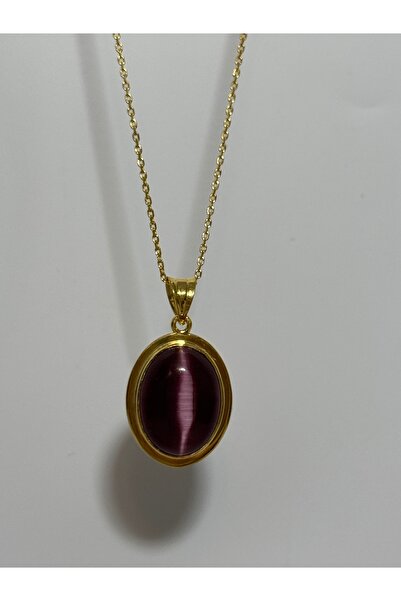 DURAN TAKI TASARIM Kedi Gözü Taşlı Gümüş Kolye