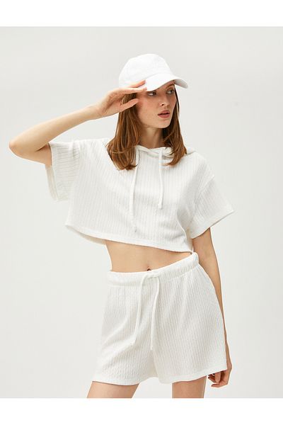 Koton Weißes Damen-Sweatshirt 3SAK10215EK