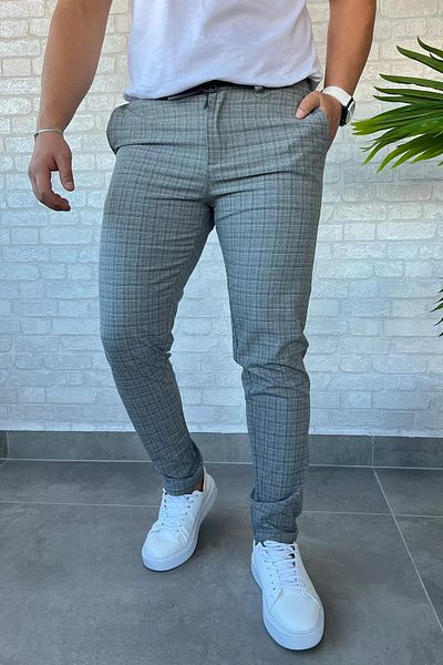 MİSHAR İTALİA Γκρι ανδρικό παντελόνι Jogger με αυτοσχεδιασμό μέσης