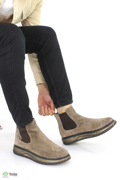 MARCOMEN Men's Genuine Leather Air Sole Laceless Sports Style Boots Mr4K/Bt20001
