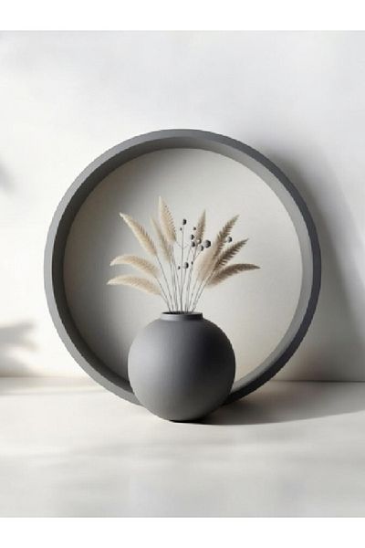 3DAKSESUAR Ring Design Vase Black & White & Gray