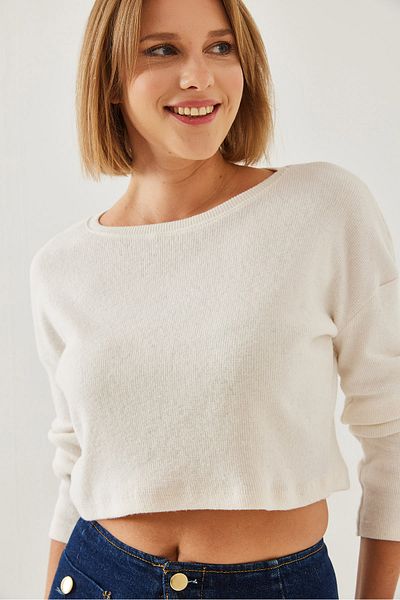 Bianco Lucci Women's Basic Ribbed Blouse 60351213