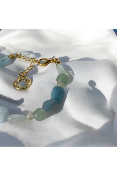 Sunshe Atelier Marina Natural Stone Design Bracelet (with Steel Apparatus) (Luck-Prosperity-Self-Confidence)