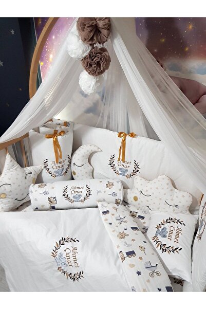 Baby Clime 70x130 Nakışlı Bebek Uyku Seti Isimli - Lüks Cibinlik Ve Aparat (S...