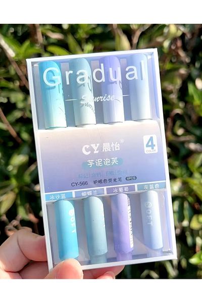 Modellino Set of 4 Gradual Highlighter Pens Soft Colors - 1 Pack with Tone Options