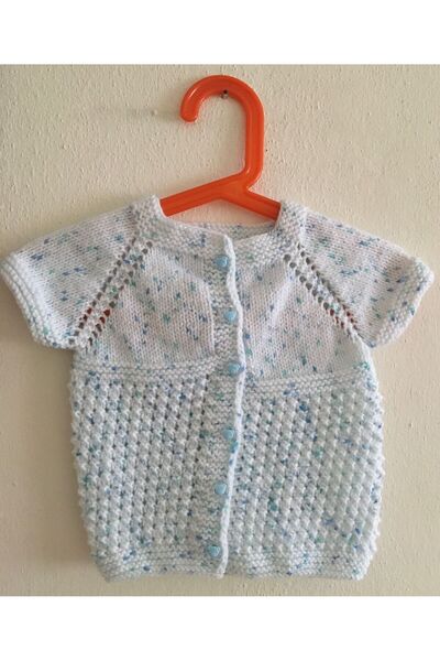 Müjde Tuhafiye El Örgüsü Bebek Yeleği 0-1 Yaş