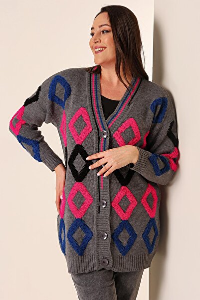 By Saygı Оверсайз рушник з візерунком «баклава» Довгий трикотажний кардиган