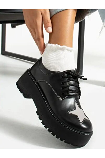 EDVESS Siyah Yıldız Kolej Günlük Ayakkabı
