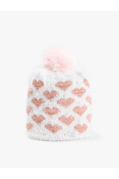 Koton Heart Plush Beanie