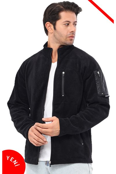Polviton Men's Fleece Jacket Full Zip 4 Pockets Outdoor Softshell Tactical Flecee