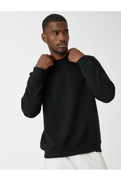 Koton Basic Textured Sweater Crew Neck