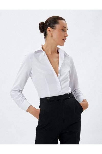 Koton Πουκάμισο Slim Fit Μακρυμάνικο Basic