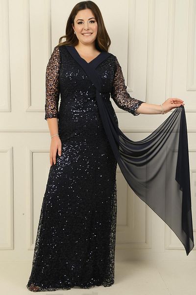 By Saygı V-nyakú Chiffon Mesh Fabric - B méretű ruha