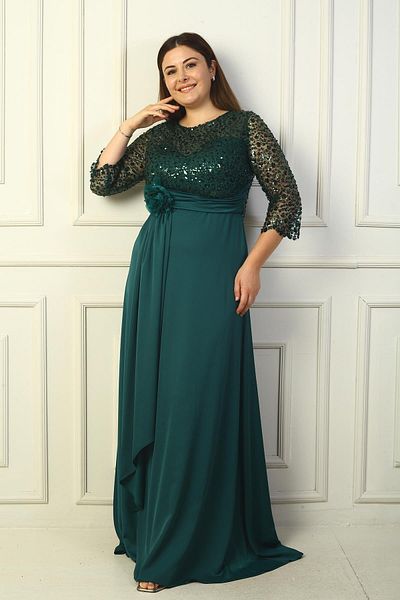 By Saygı Rochie lungă de damă din satin cu imprimeu floral - căptușită Gritel B.B.