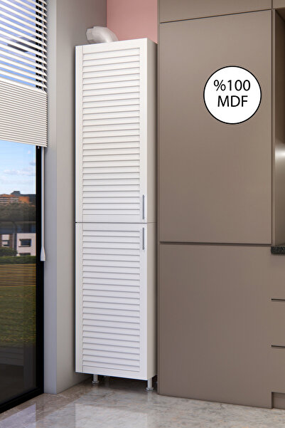 Nurcelant Kombi Dolabı 210 cm Panjur Kapaklı Beyaz