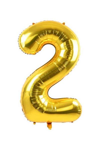 CUGY Gold Color Number 100 cm Helium Compatible Foil Balloon