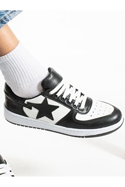 EDVESS Pantofi sport cu șireturi unisex cu model stea neagră