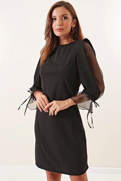 By Saygı Lycra šaty s poloorganizovanou podšívkou rukávů