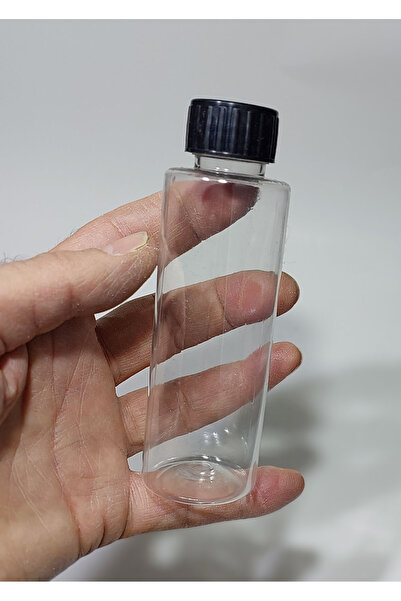 Sampex 100 Cc Düz Model Pet Şişe - Beyaz cola tipi siyah Kapaklı - 100 Ml Boş Pet Şişe (20 Adet)