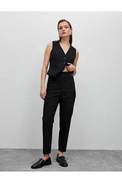 Koton Látkové nohavice Skinny Leg Retiazka s vysokým pásom