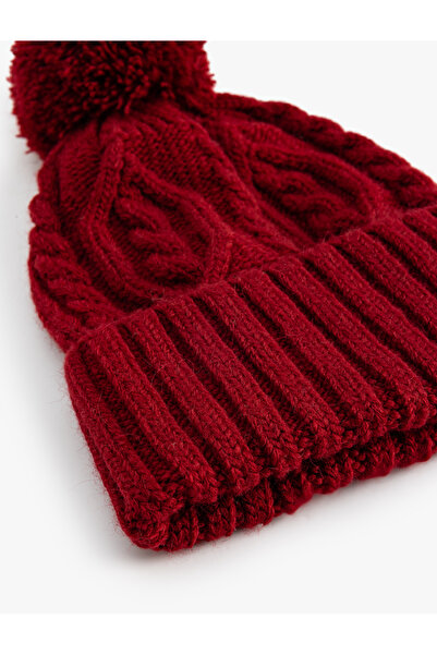 Koton Шапка з плетеним візерунком і помпонами