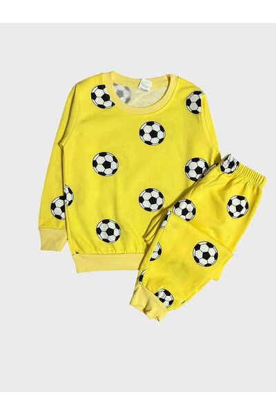 Fil Kids Σετ χειμερινής πιτζάμας για αγόρια, βαμβακερό, κίτρινο, με σχέδιο μπ...