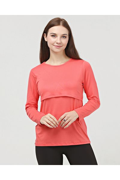 LadyMina Pijama Tricou Fuchsia Maternitate și Alăptare - Mânecă Lungă