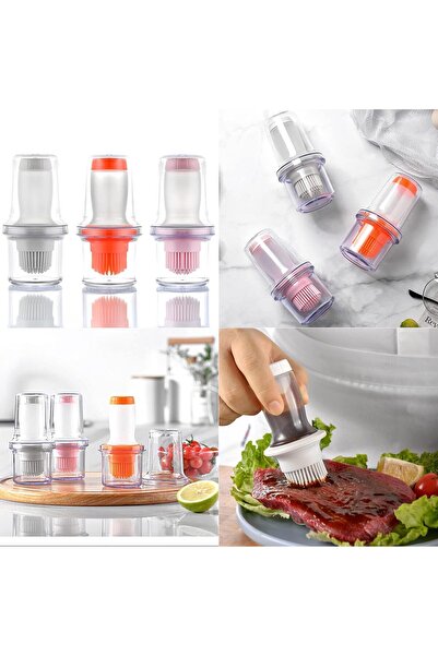 ARVALE Silikon Hazneli Fırçalı Yağ Dağıtma Silikon Yağdanlık Damlalık, seyahat, mangal, piknik, dağcılık