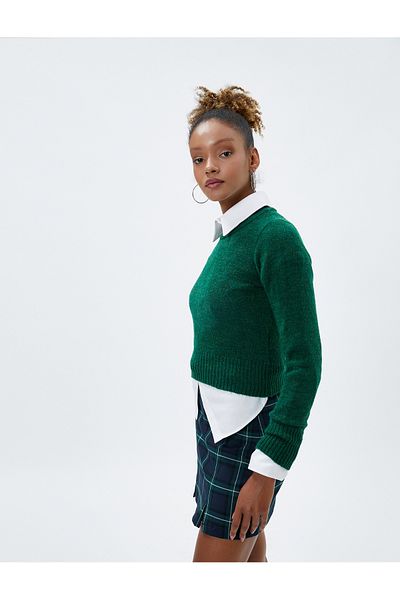 Koton Basic Knitwear Sweater Long Sleeve Crew Neck