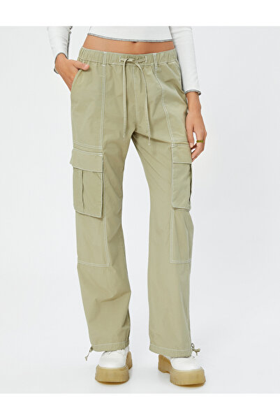 Koton Kargo Paraşüt Pantolon Cep Detaylı Beli Bağcıklı