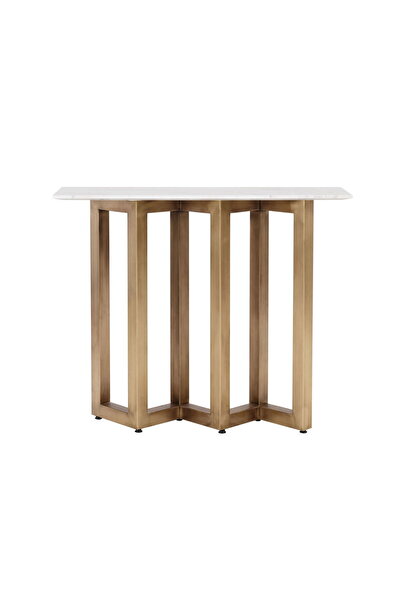 MUVA Concept Fiora Gold Metal Modern Tasarım Asimetrik Beyaz Mermer Dresuar