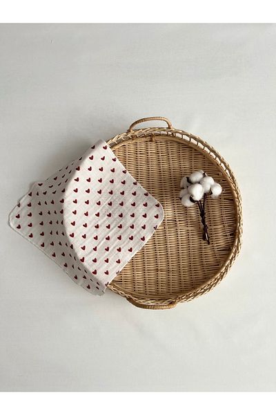 BabyKAR 2 Layer Cotton Heart Muslin Mouth Wipes