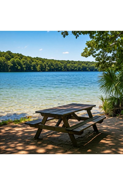 EKOPARK Ahşap 6 Kişilik Piknik Masası