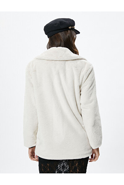 Koton Jachetă de pluș cu nasturi, guler căptușit