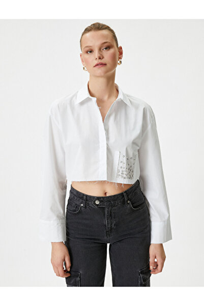 Koton Crop Stone ing, hosszú ujjú pamut - kézzel készített kollekció