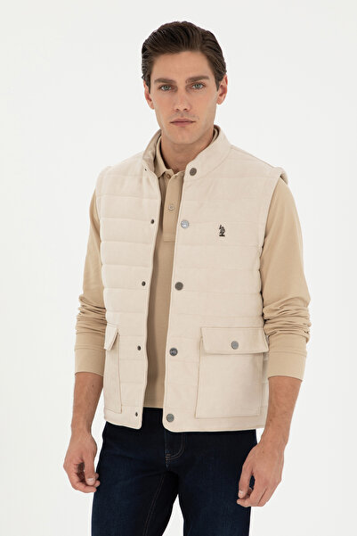 U.S. Polo Assn. سترة جلدية بيج للرجال 50297243 -591