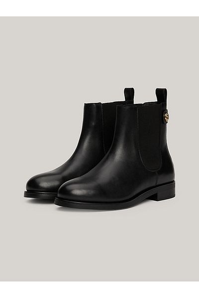 Tommy Hilfiger Leather Black Women's Boots Fw0Fw08184Bds