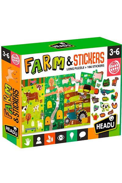CARIOCA Headu Puzzle Stickers - The Farm (3-6 YEARS)