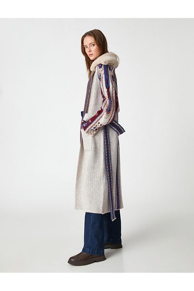 Koton Women's Beige Patterned Cardigan 3WAK90365HT