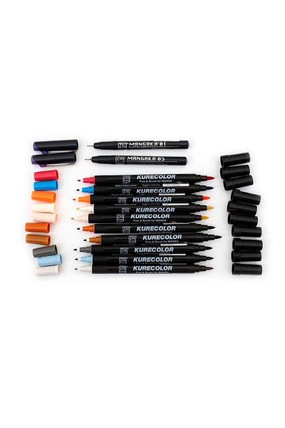 Zig Zıg Kurecolor Cartoonist Fine & Brush Marker Cnkc2200 Double Ended Manga and Graphic Marker No:404 Brigh